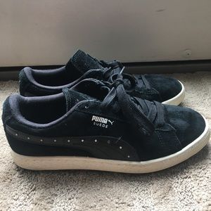 Puma suede sneakers with rhinestone logo